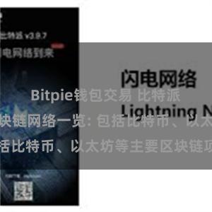 Bitpie钱包交易 比特派钱包支持的区块链网络一览: 包括比特币、以太坊等主要区块链项目