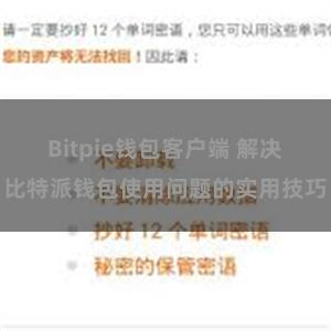 Bitpie钱包客户端 解决比特派钱包使用问题的实用技巧