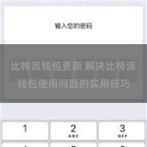 比特派钱包更新 解决比特派钱包使用问题的实用技巧