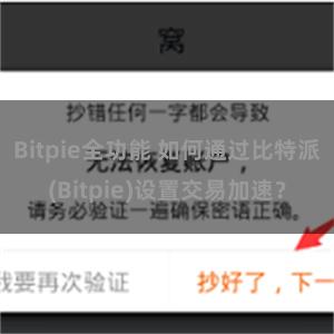 Bitpie全功能 如何通过比特派(Bitpie)设置交易加速？