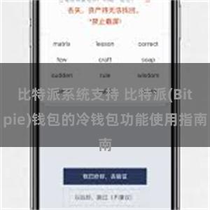 比特派系统支持 比特派(Bitpie)钱包的冷钱包功能使用指南