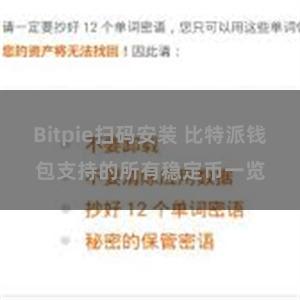 Bitpie扫码安装 比特派钱包支持的所有稳定币一览